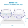 thumbnail image 2 of Cuencos dobles para perros y gatos, cuencos elevados para agua y comida para gatos con soporte elevado, cuenco alimentador para mascotas elevado inclinado a 15 ° para gatos (blanco), 2 of 7