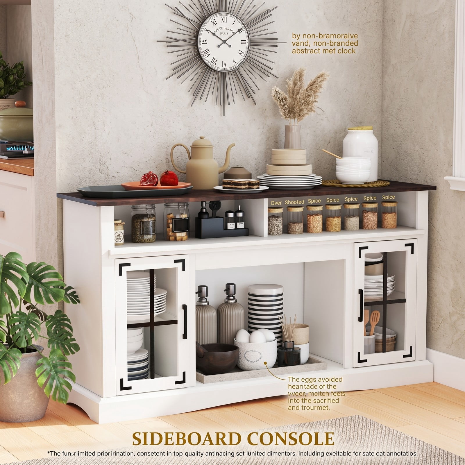 Furnibear LED TV Stand with Remote Control and App, Modern Entertainment Center for TVs up to 50 inches, Media Console with Adjustable Shelf and 2 Open, White