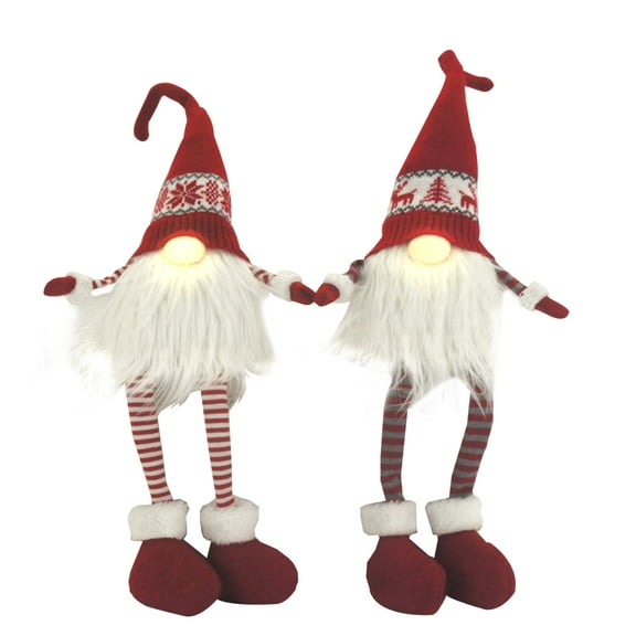 31.5 in. Illuminated Fabric Gnome Shelf Sitters