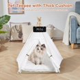thumbnail image 3 of Tipi para mascotas para gatos y perros, tienda tipi portátil con cojín grueso para gatos o perros pequeños, casa para perros lavable con pizarra, cama interior para mascotas para cachorros, conejos, 3 of 6