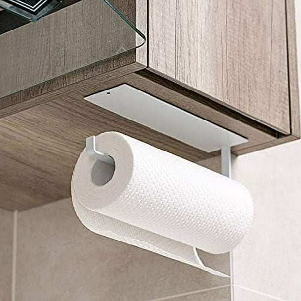 Portarrollos de papel autoadhesivo Portarrollos de papel en dispensador de porta rollos de papel Portarrollos de papel de cocina montado en la pared para armario de cocina o baño WddnAot
