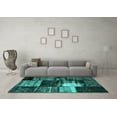 thumbnail image 3 of Ahgly Company Indoor Round Persian Turquoise Blue Bohemian Area Rugs, 6' Round, 3 of 4