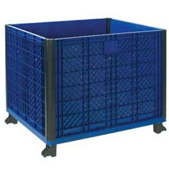 Easy Assembly Solid Wall Bulk Container - Blue - 39.25 x 31.5 x 29 in.