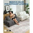 thumbnail image 4 of Folding Sofa Bed, Convertible Sleeper Chair with Pillow Foldable Mattress, Boneless Fold Out Chair Bed Comfy Floor Sofa Lounge for Living Room, Bedroom, Gray, 4 of 9