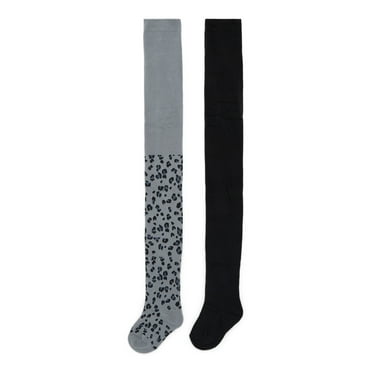Wonder Nation Girls Leopard Tights, 2-Pack, Sizes S-L