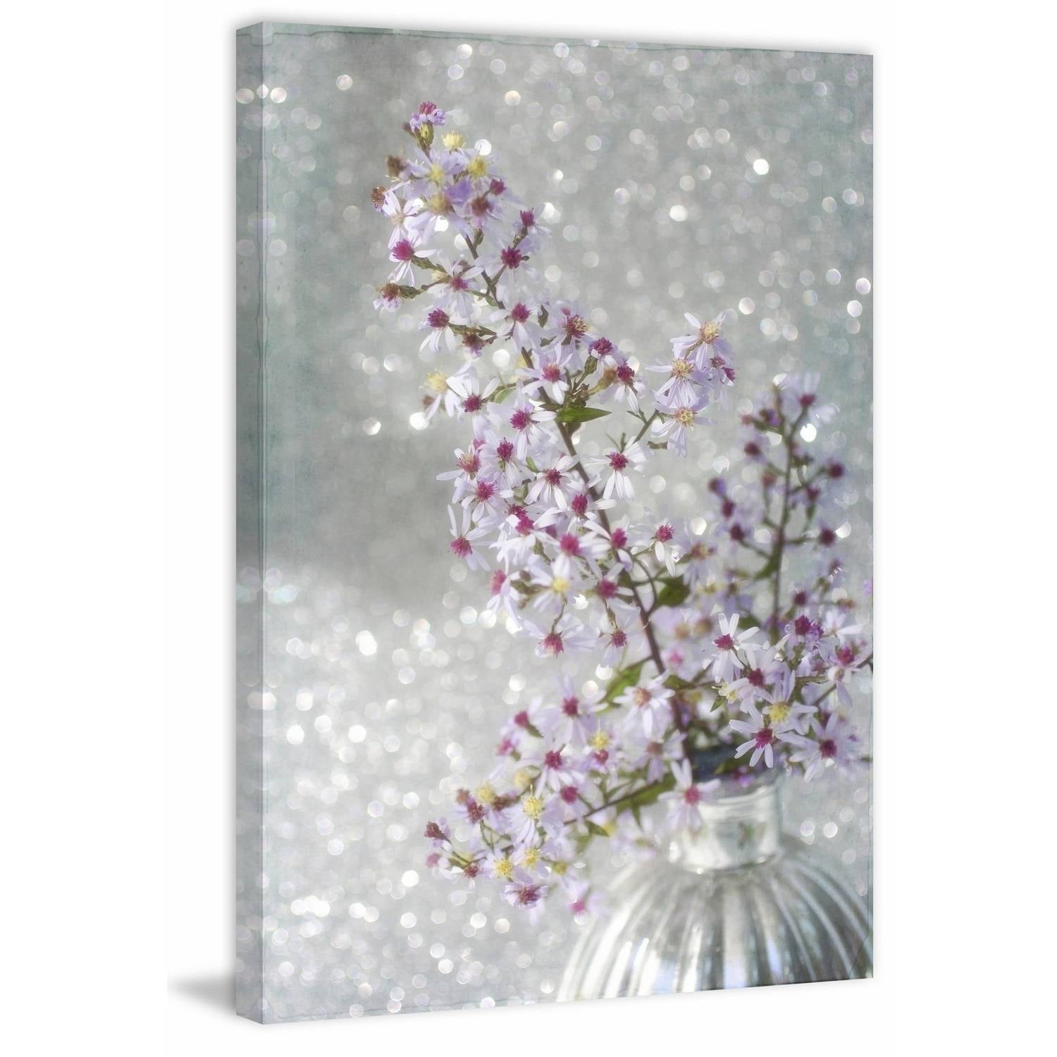 "Sparkling Asters" Painting Print on Wrapped Canvas
