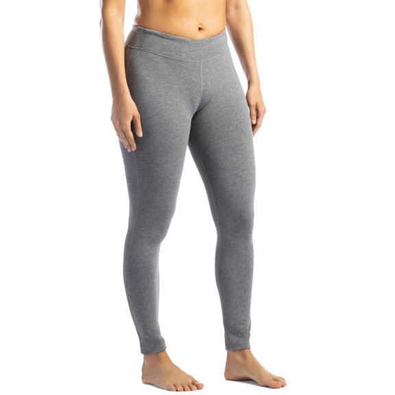 Fishers Finery Women's Ecofabric Athletic Yoga Ankle Legging; Cotton & Modal Blend (Light Heather Gray, M)