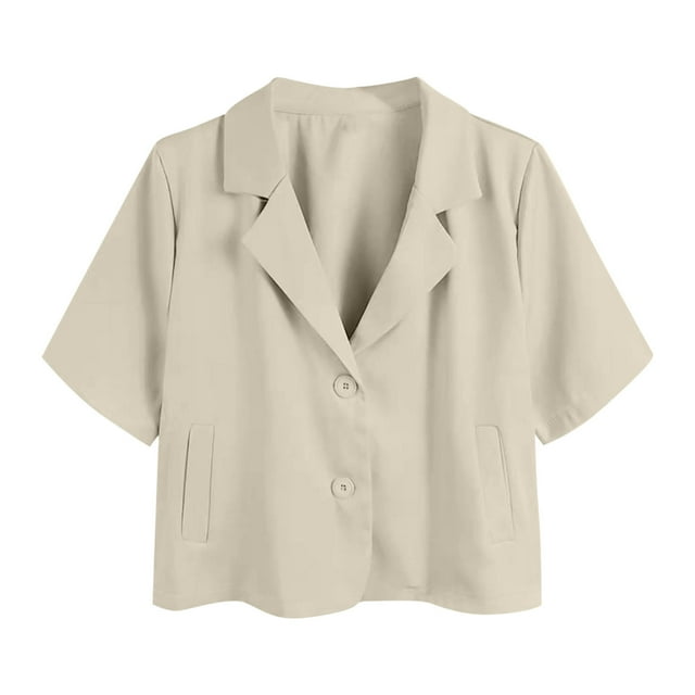 Zpanxa Chemise Simple à Col pour Femmes Manches Courtes Haut d'Été Couleur Unie Essentiel Coupe Régulière Confortable Tenue Décontractée