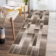 thumbnail image 3 of Modern Geometric Patchwork Area Rug 2x6 Runner Rugs for Living Room, Soft Throw Carpet Floor Decor for Entryway Dining Room Office Nursery Brown, 3 of 7