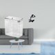 thumbnail image 2 of Papelera de cocina con tapa, escultura abstracta moderna, figura decorativa, cubo de basura portátil para baño, estante o escritorio., 2 of 8