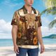 thumbnail image 3 of Balery Vintage Sunflower Cow Camisas hawaianas de manga corta para hombre, camisas playeras de corte holgado, camisas de vacaciones con botones,Medium, 3 of 7