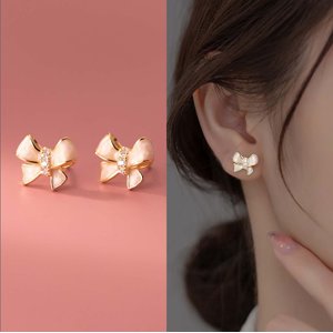Gold Bow Earrings Dainty Bow Stud Earrings Gold Stud Earrings Bowknot Earrings Minimalist Earrings Christmas Earrings Gift for Her