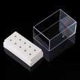 thumbnail image 1 of 10 ranuras para brocas de uñas transparentes, caja de almacenamiento de plástico, contenedor, cortadores de manicura, accesorios para uñas, herramienta de arte de uñas (blanco), 1 of 2