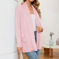 thumbnail image 6 of WTOBBY Women's Lightweight Cardigan Sweater Open Front Long Sleeve Thin Knit Jacket Casual Loose Fit Cover Up with Pockets Breathable Layer for Spring Fall,Light pink L, 6 of 7