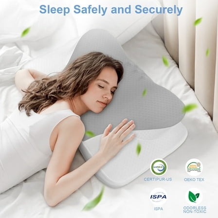 WOROAO Cervical Pillow for Neck Pain Relief,Memory Foam Pillows for Side Back Orthopedic Ergonomic,Best Gift,Queen Size,Black