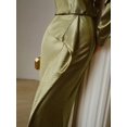 thumbnail image 2 of Olive Green Boat Neck Long Sleeve Mermaid Hem Maxi Dress, 2 of 7