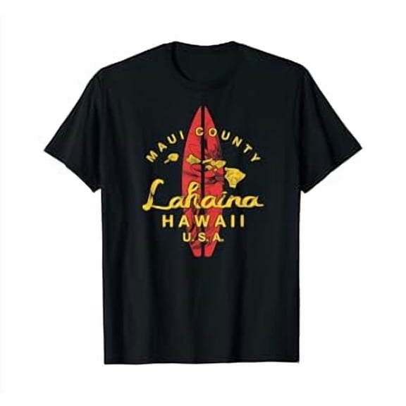 Hawaii Lahaina Maui Vintage Hawaiian Islands Surf T-Shirt