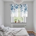 thumbnail image 6 of 2 Panels Kitchen Tier Curtains 39 Inch Length, Blue Leaves Grommets Window Treatment Curtain, Summer Botanical Thermal Curtains Drapes for Living Room/Bathroom, 6 of 9