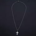 thumbnail image 2 of EOEMY Stainless Steel Pendant Necklace Lobster Clasp Cross Gold 17.71" 1.5mm P100-Silver, 2 of 2