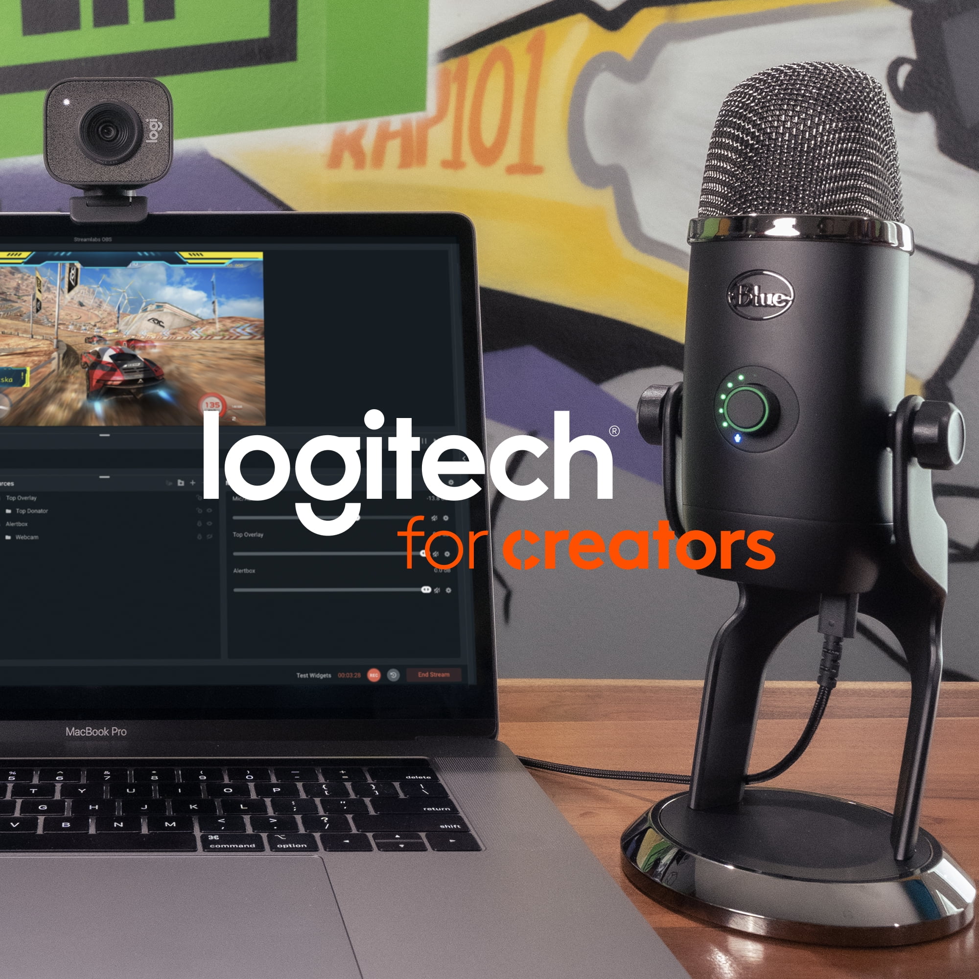 Logitech for Creators BlueYetiXWorldofWarcraft Edition Professional  Podcast,Gaming,Streaming USB Mic,Blue VO!CE Effects,Including Advanced  Voice