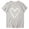 thumbnail image 5 of Cutuoiiu Women's Love Heart Print Casual Valentines Short Sleeve Tops Gifts, 5 of 8