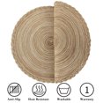 thumbnail image 2 of Round Placemats Set of 6 for Dining Table – Woven Heat Resistant Anti-Slid Cotton Kitchen Table Mats 15 inch, Easy to Care, Mixed Color, Light Brown, 2 of 6
