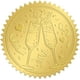 thumbnail image 1 of Sellos adhesivos redondos de 2 pulgadas con relieve dorado para sobres de copas de vino, 100 unidades., 1 of 7