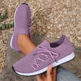 thumbnail image 5 of Pandaie Slip on Sneakers Women Walking Shoes Side Lace up Tennis Lightweight Breathable Mesh Nurse Orthopedic Workout Gym Sport Shoes (Purple,7.5), 5 of 7