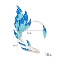 thumbnail image 3 of Lindo clip para orejas con degradado de pez dorado para mujer, clip para orejas con temperamento de cola de pez azul marino de elfo, 3 of 4
