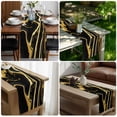 thumbnail image 5 of Black Gold Marble Short Table Runner 48 Inches Long, Modern Geometric Textured Cotton Linen Table Runners Dresser Scarves, Fabric Tabletop Scarf Furniture Cover for Home Dinner Party Decor 13"x48", 5 of 9