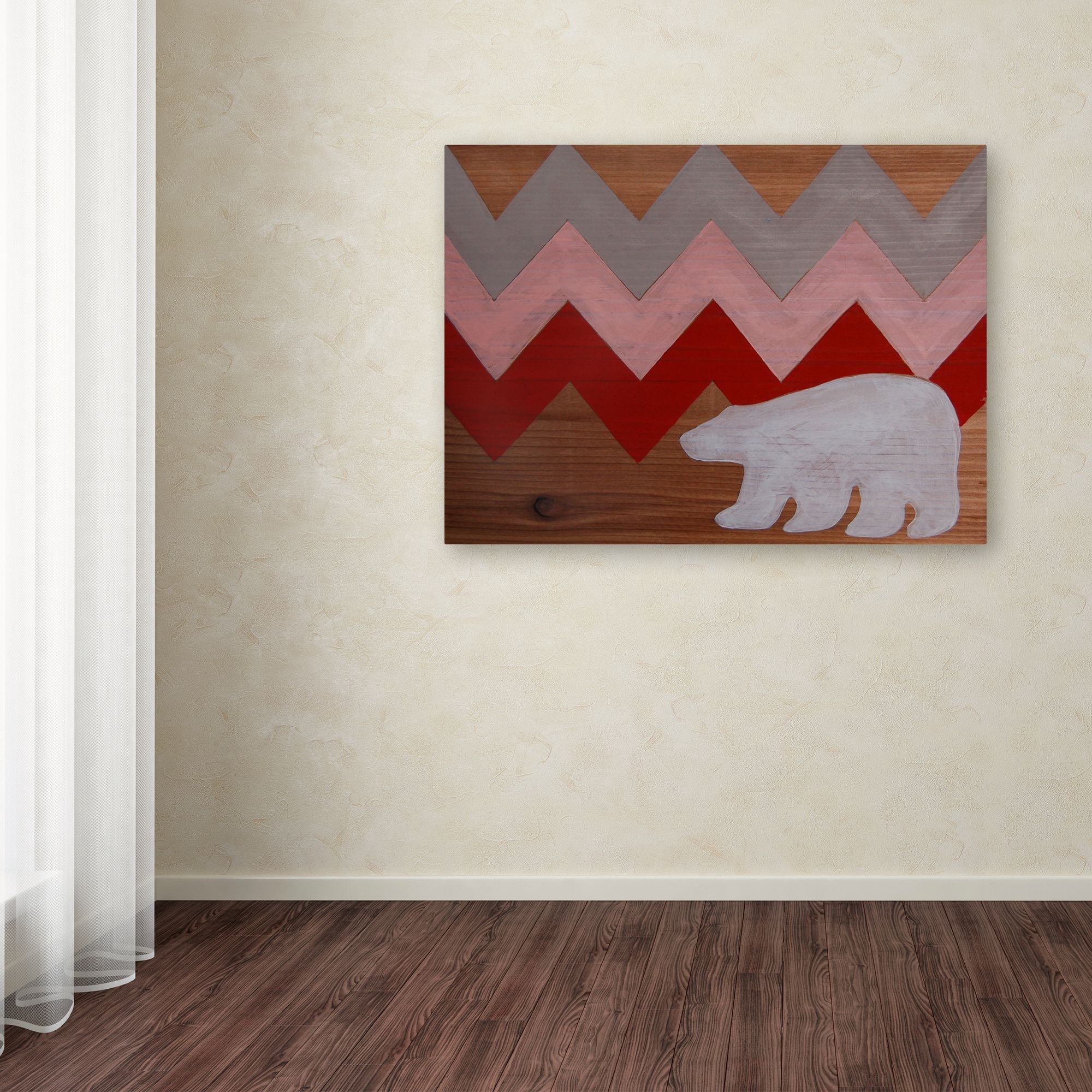 Trademark Fine Art "Polar Bear Red" Canvas Art by Nicole Dietz