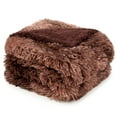 thumbnail image 5 of PAVILIA Brown Fluffy Throw Blanket for Couch, Fuzzy Blanket for Women Men, Furry Plush Warm Blanket Bed Sofa, Super Soft Thick Faux Fur Sherpa Blanket Throw, Tie-Dye, 50x60, 5 of 9
