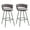 Gray, variant on EYYTHUNG Modern Swivel Bar Stools Set of 2, 26“ Suede Fabric Woven Design Bar Chairs with Back Support & Footrest Height Barstools, Dark Grey