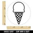 thumbnail image 2 of Yummy Ice Cream Cone Self-Inking Rubber Stamp Ink Stamper - Sky Blue Ink - Small 3/4 Inch, 2 of 7