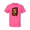 thumbnail image 2 of Wild Bobby, Fire Lion Face, Animal Lover, Men Graphic Tees, Neon Pink, 4XL, 2 of 3