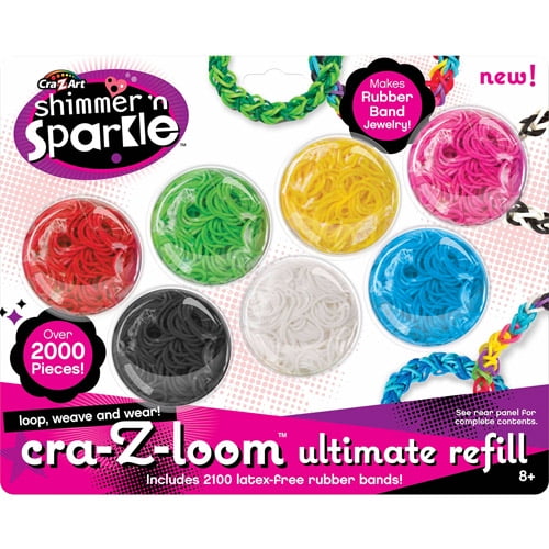 2100 Assorted Latex-free Loom Refill Rubber Bands Multiple Colors 40 S Clips 