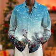 thumbnail image 1 of Camisa de manga larga con botones para fiesta de Año Nuevo, regalo de , nueva, con copos de nieve dorados, tallas s-6xl, 1 of 6