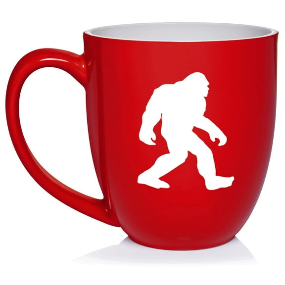 Bigfoot Sasquatch Ceramic Coffee Mug Tea Cup Gift for Her, Him, Friend, Coworker, Wife, Husband (16oz Red)