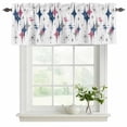 thumbnail image 2 of 2 Pack Valances for Windows, Red Blue Diamond Window Valances for Living Room/Bedroom/Bathroom, Modern Geometric Middle Century White Light Filtering Kitchen Curtain Valance 60"W x18" L, 2 of 9