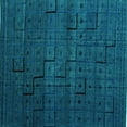 thumbnail image 1 of Ahgly Company Indoor Square Abstract Turquoise Blue Modern Area Rugs, 3' Square, 1 of 4