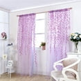 thumbnail image 2 of Rosnek Willow Leaves Print Curtain, Rod Pocket Heading Yarn Tulle Curtain For Living Room Bedroom, Floral Window Curtain Screening Home Decor Draps, 2 of 8