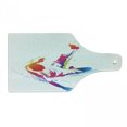 thumbnail image 1 of Soccer Cutting Board, Soccer Man Kicks the Ball in the Air Watercolors Success Energy Feet Illustration, Tempered Glass Cutting and Serving Board, Wine Bottle Shape, Multicolor, by Ambesonne, 1 of 1