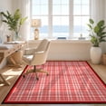 thumbnail image 3 of Design&I 6'x9' Washable Area Rug Snag-Free Decorations Plaid Tartan Peppermint Cane Stripe Door Gingham for Dining Room, Under Table, Office, 3 of 7