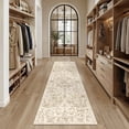 thumbnail image 2 of BERTHMEER 3'x8' Runner Rugs for Hallway Kitchen Entryway Bedroom Bathroom Entrance Oriental Vintage Farmhouse Machine Washable Non-slip Traditional Distressed Rugs, Beige, 2 of 6