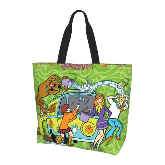 Saiise Scooby-Doo Print Tote Bags for Women Travel Reusable Grocery Shopping Shoulder Handbag Go-to Everyday Bag for Work