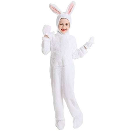 

PMVFHDE Halloween Kids Clothes Baby Girl Outfits Fall Kids Boys Girls Bunny Animals Stage 4Pieces Jumpsuit Headgear Gloves Foot Gloves Clothes Set White 7-9 Years