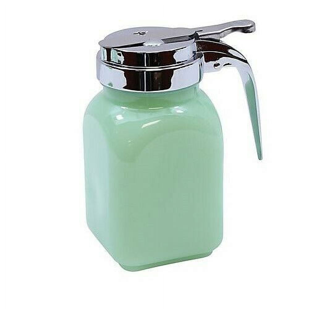 Tablecraft HJ1280 Syrup Dispenser with Metal Top, 6 oz, Green