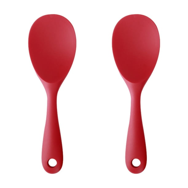 Naiovety Juego de paletas de arroz de silicona, duraderas y funcionales, para cocinar arroz, fácil de limpiar, 2 pack/lote Cocina y Comedor Rojo