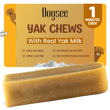Dogsee Original Himalayan Yak Cheese Chews (Monster - 1 Chew) | Rawhide-Free | Long-Lasting | Fights Plaque & Tartar | Supports Dental Health