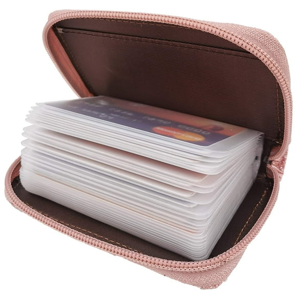 Tarjetero Easyoulife de piel auténtica con 26 ranuras para tarjetas
